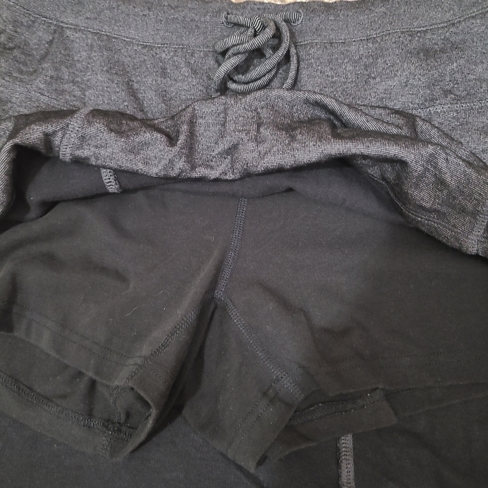 Green Tea Striped Drawstring Waist Skort - Picture 4 of 4